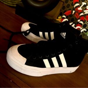 adidas Black and White Athletic Shoes